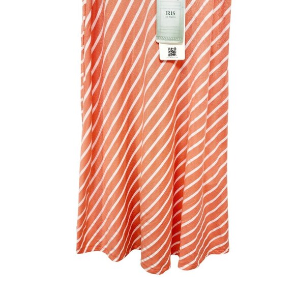Orange & White Striped Sleeveless A-Line Dress Medium Lightweight Casual Size M - Picture 8 of 16
